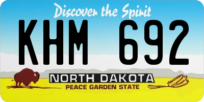 ND license plate KHM692