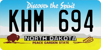 ND license plate KHM694
