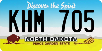 ND license plate KHM705