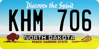 ND license plate KHM706