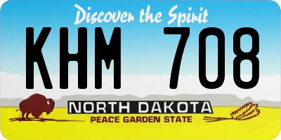 ND license plate KHM708