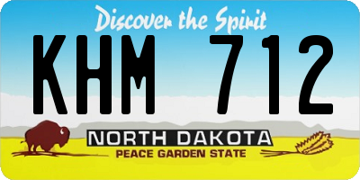 ND license plate KHM712