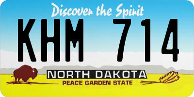ND license plate KHM714