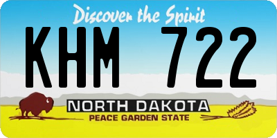 ND license plate KHM722