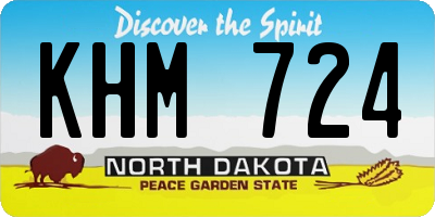 ND license plate KHM724