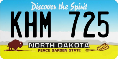 ND license plate KHM725