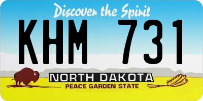 ND license plate KHM731