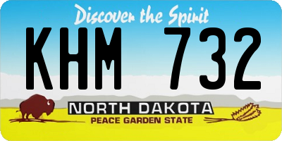 ND license plate KHM732