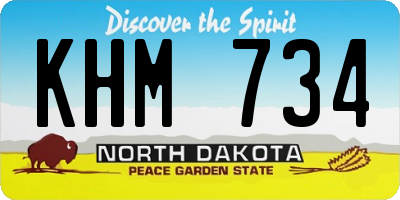 ND license plate KHM734