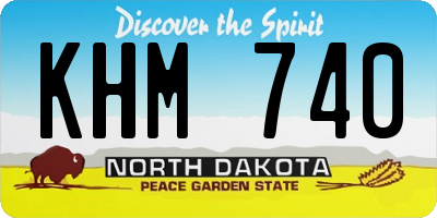 ND license plate KHM740