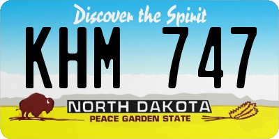 ND license plate KHM747