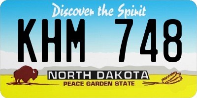 ND license plate KHM748