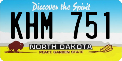 ND license plate KHM751