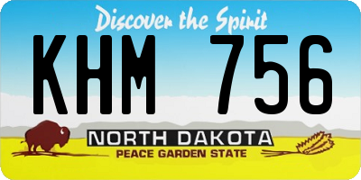 ND license plate KHM756