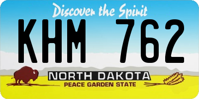ND license plate KHM762