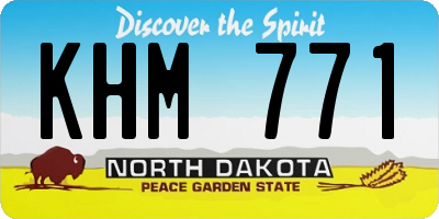 ND license plate KHM771
