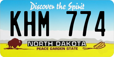 ND license plate KHM774
