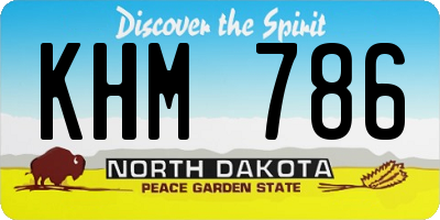 ND license plate KHM786