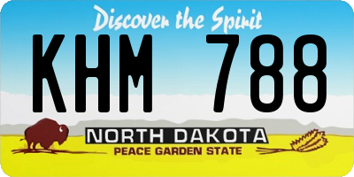 ND license plate KHM788