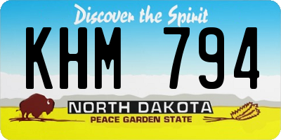 ND license plate KHM794