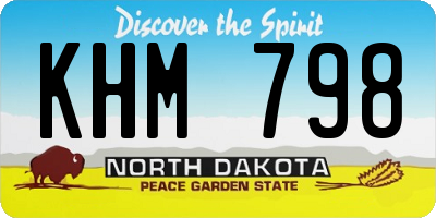 ND license plate KHM798