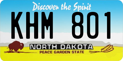 ND license plate KHM801