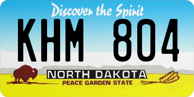 ND license plate KHM804
