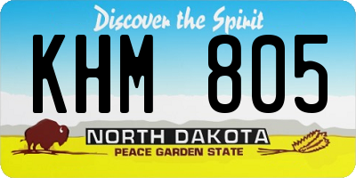ND license plate KHM805