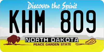 ND license plate KHM809