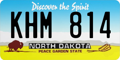 ND license plate KHM814