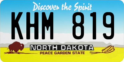 ND license plate KHM819