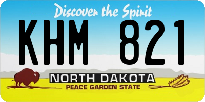 ND license plate KHM821