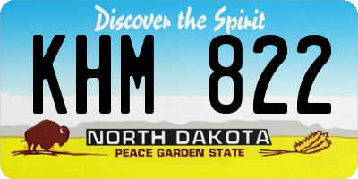 ND license plate KHM822