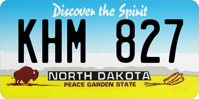 ND license plate KHM827