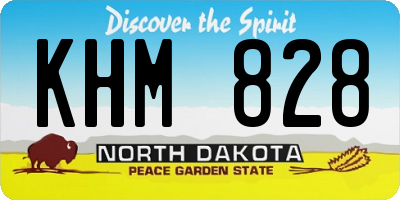 ND license plate KHM828