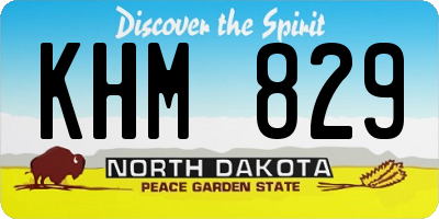 ND license plate KHM829