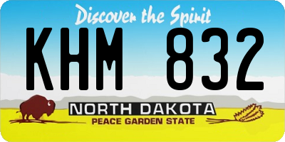 ND license plate KHM832