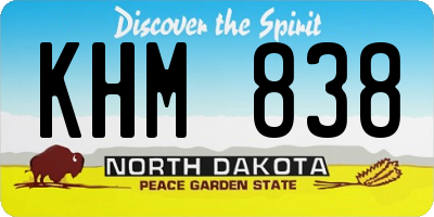 ND license plate KHM838