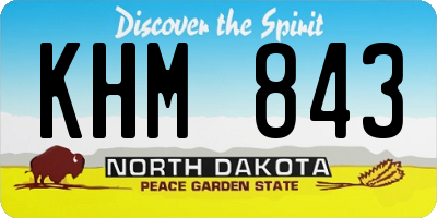 ND license plate KHM843