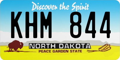ND license plate KHM844
