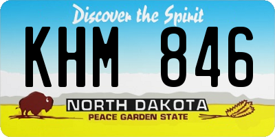 ND license plate KHM846