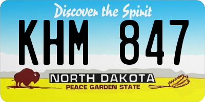 ND license plate KHM847