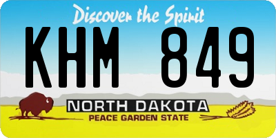 ND license plate KHM849