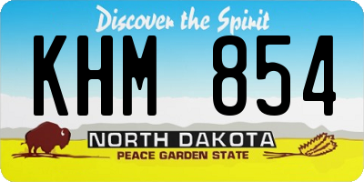 ND license plate KHM854