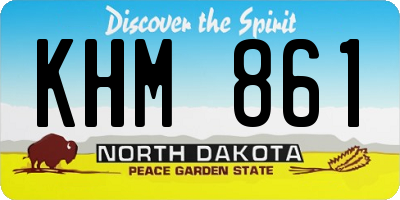 ND license plate KHM861