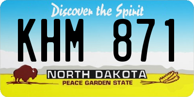 ND license plate KHM871