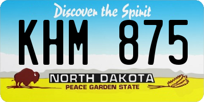 ND license plate KHM875