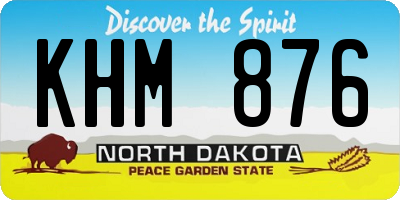 ND license plate KHM876
