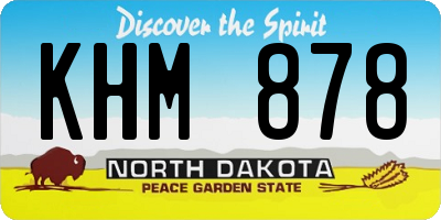 ND license plate KHM878