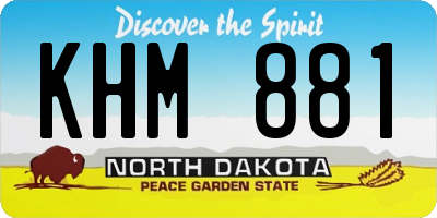 ND license plate KHM881